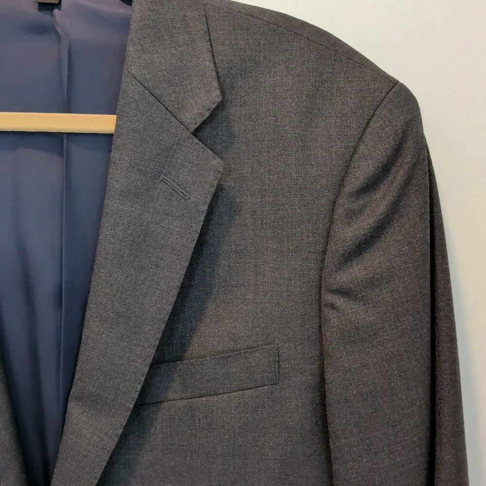 J. Crew Men's Sz 42L Grey Ludlow Slim Blazer 100% Wool American Woolen Company